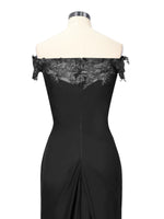 Off-Shoulder Chiffon Sheath Dress 