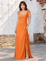 Chiffon Mother of the Bride Dress with Lace Appliques 