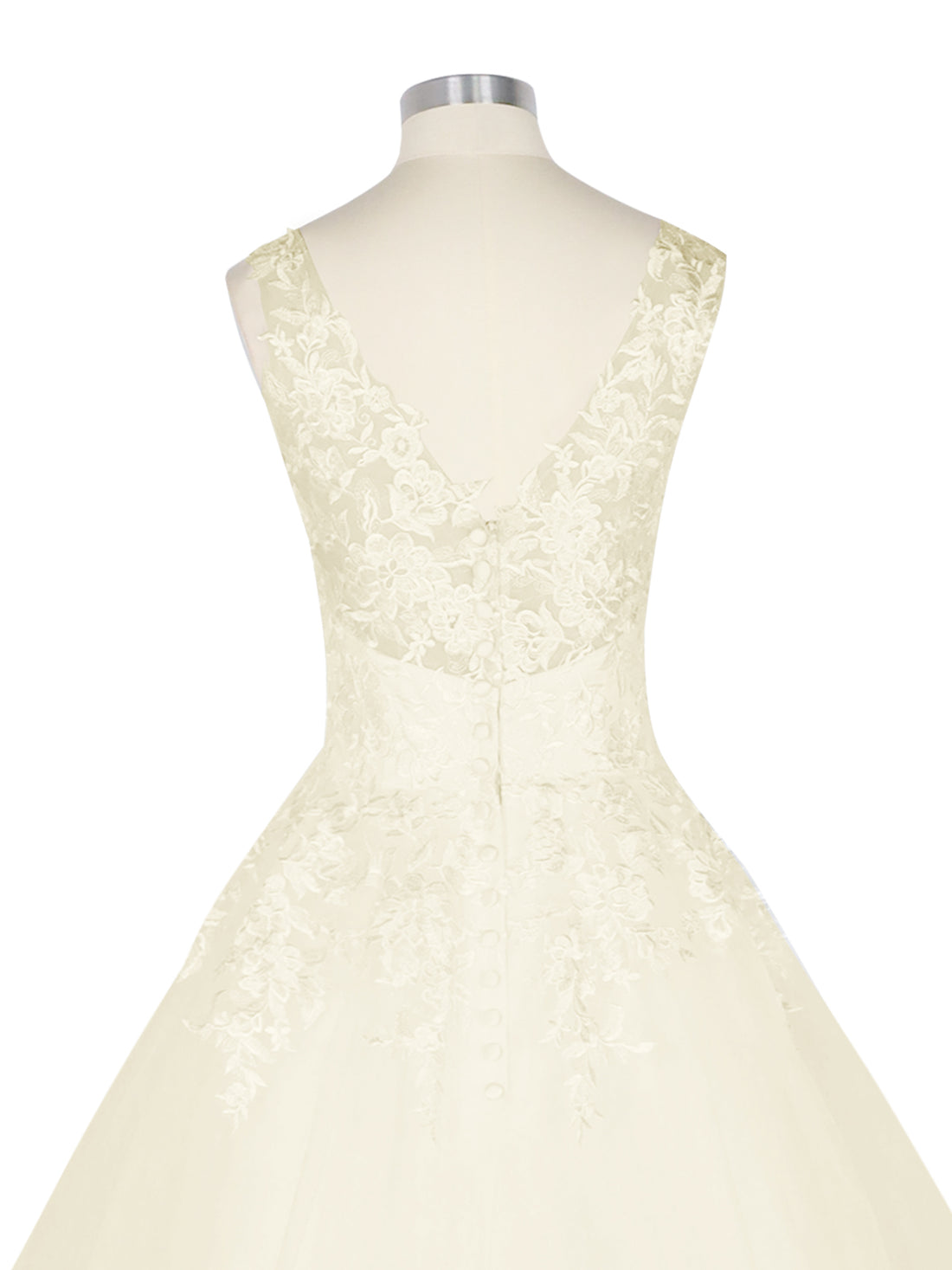 Wide Straps Applique Wedding Dress 