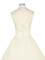 Wide Straps Applique Wedding Dress 