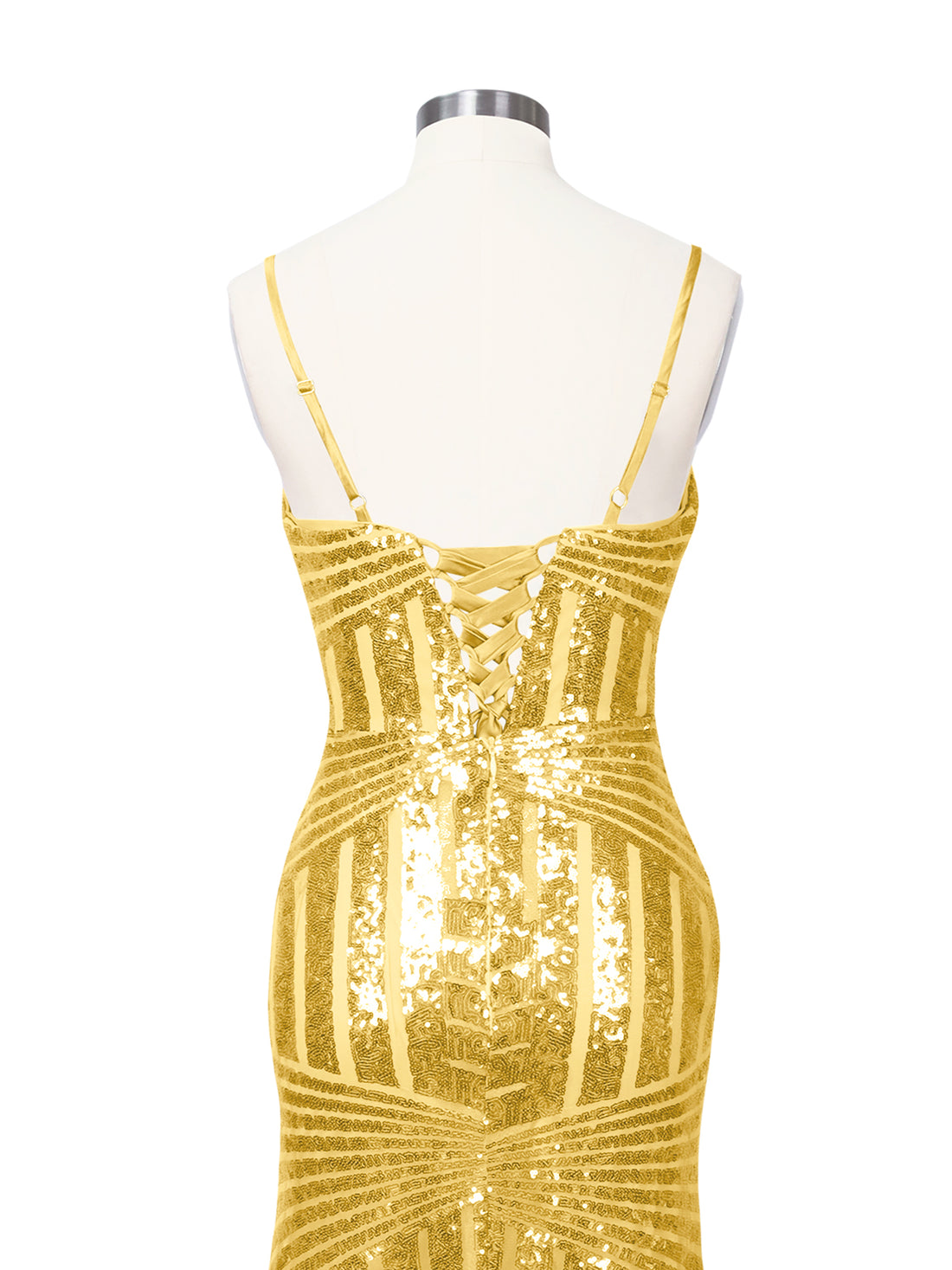 Geometric Sequin Prom Dress 