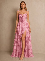 Floral Pattern High-low Dress 