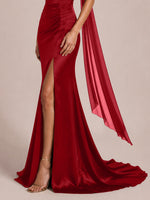 Mermaid Bridesmaid Dress with Neck Scarf