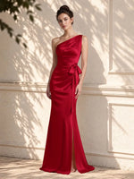 One-Shoulder Bridesmaid Dress with Sash