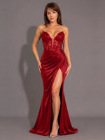 Silk-like Prom Dress with Sweetheart Neckline 