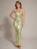 Sequined Tulle Prom Dress with Back Slit 