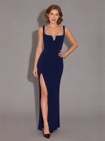 Sheath Prom Dress with Crystal Trim 