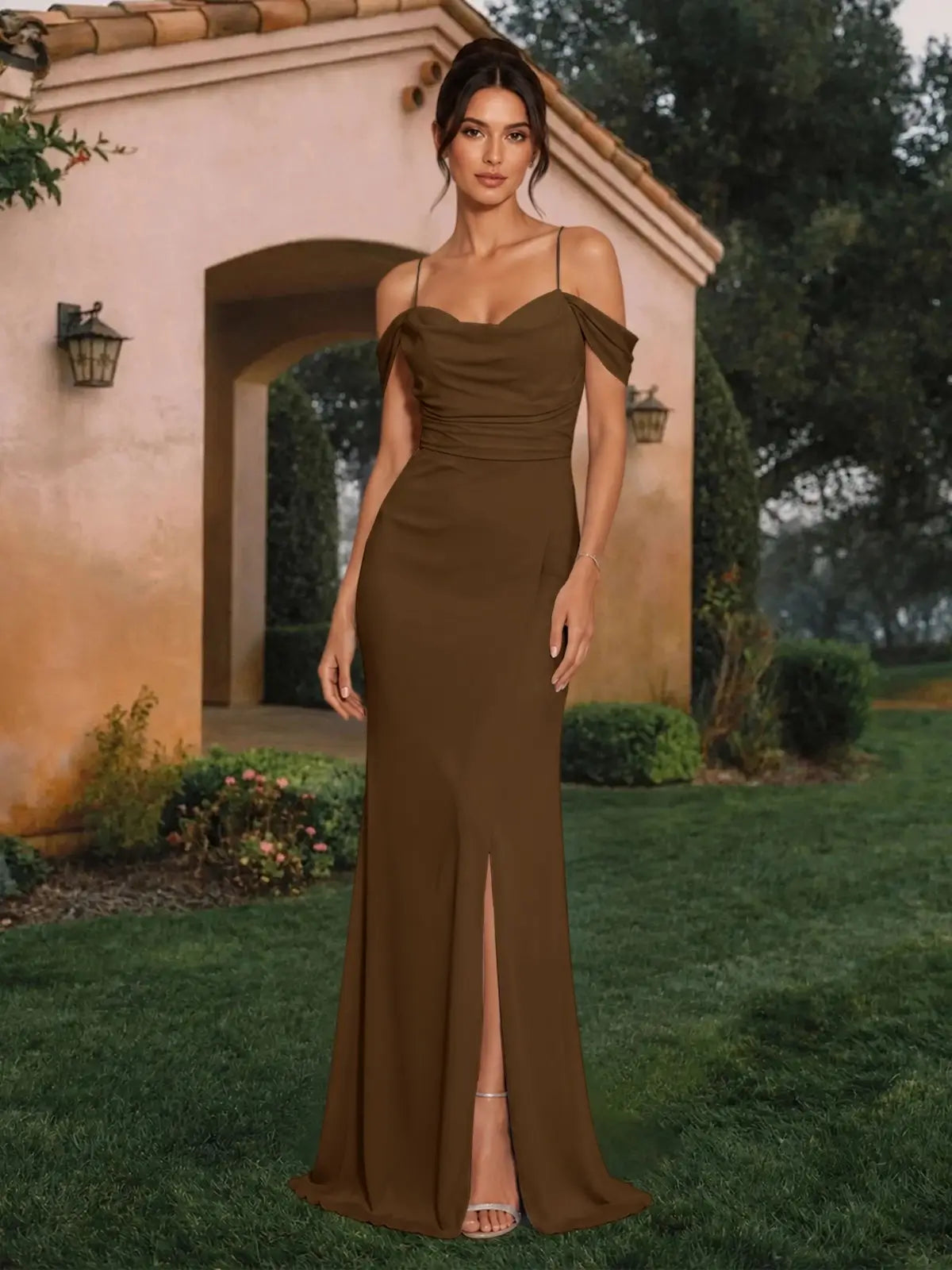 Trumpet Bridesmaid Dress with Slit