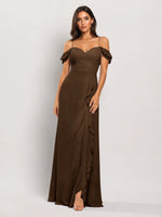 Sweetheart Neckline Bridesmaid Dress with Ruffled Details
