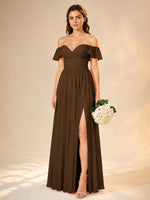 Chiffon Bridesmaid Dress with Cap Sleeves 
