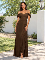 Sweetheart Neckline Bridesmaid Dress with Ruffled Details