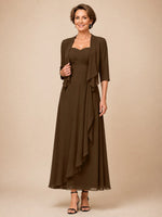 Two-piece Mother of the Bride Dress with Ruffle Design 