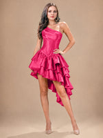Asymmetric Homecoming Dress with One-Shoulder Neckline 