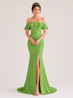 Mermaid Bridesmaid Dress with Ruffle Design 