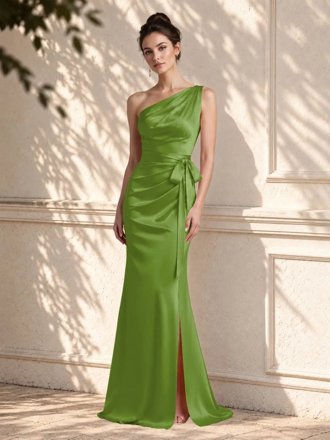 One-Shoulder Bridesmaid Dress with Sash