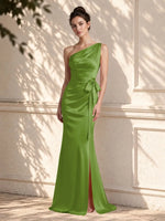 One-Shoulder Bridesmaid Dress with Sash
