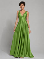 A-line Bridesmaid Dress with Cross-Over Bodice