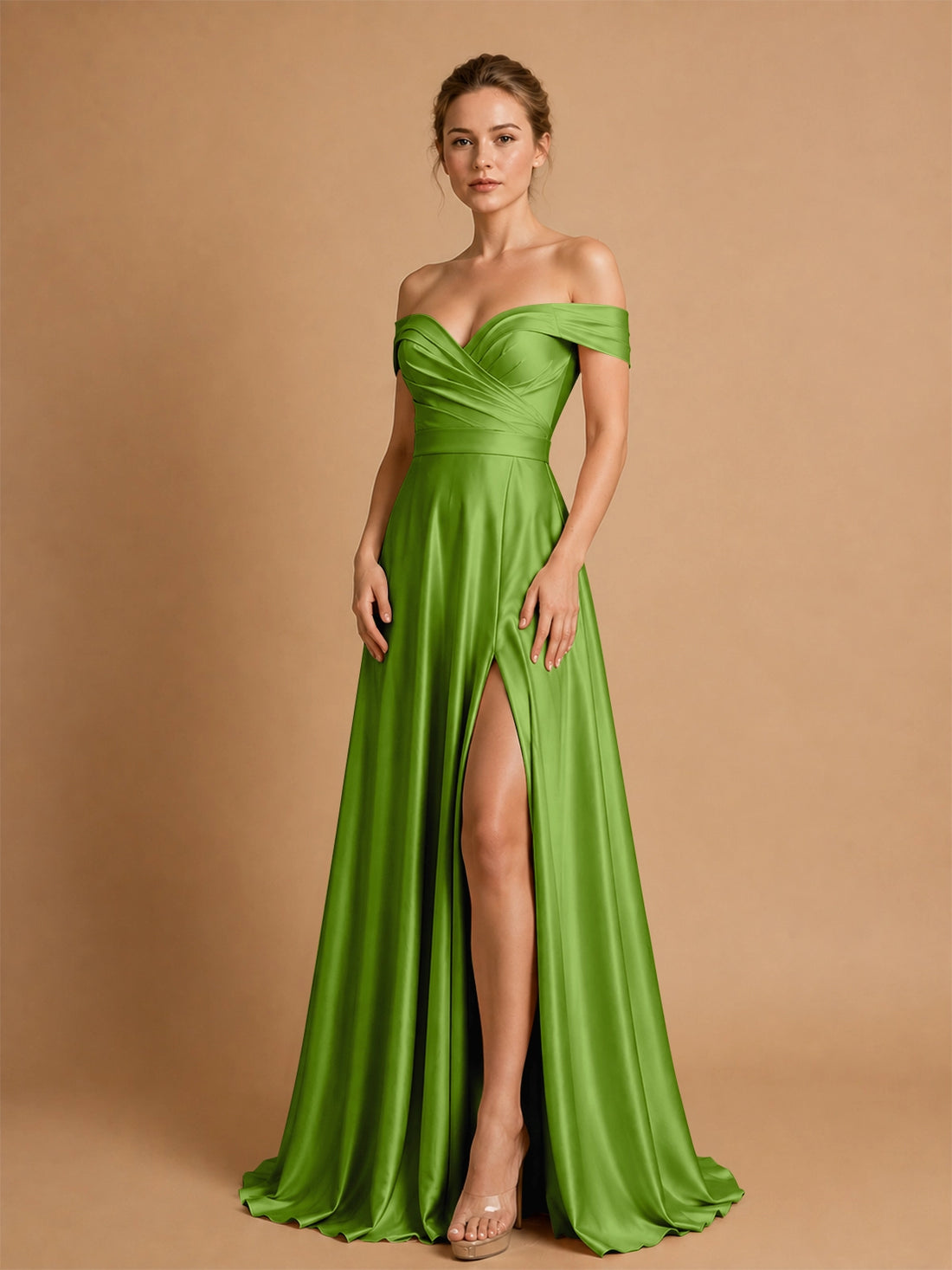 A-line Prom Dress with High Slit 