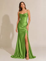 Sheath Bridesmaid Dress with High Slit 