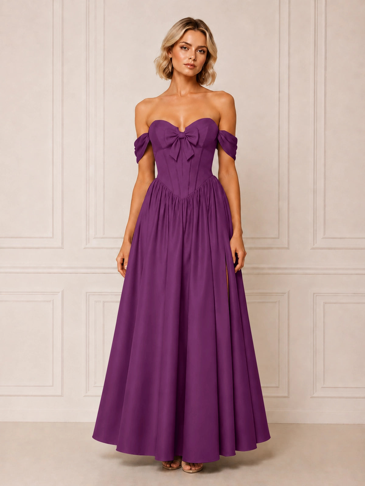 A-line Bridesmaid Dress with Bow Detail 