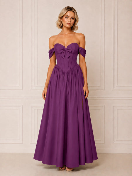 A-line Bridesmaid Dress with Bow Detail 