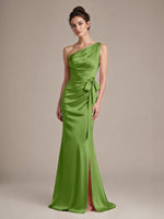 One-Shoulder Bridesmaid Dress with Sash