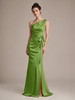 One-Shoulder Bridesmaid Dress with Sash