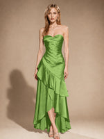 Strapless Prom Dress with Tiered Ruffles 