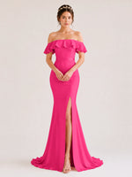 Mermaid Bridesmaid Dress with Ruffle Design 