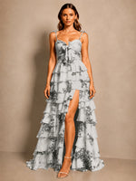 Floral Pattern High-low Dress 