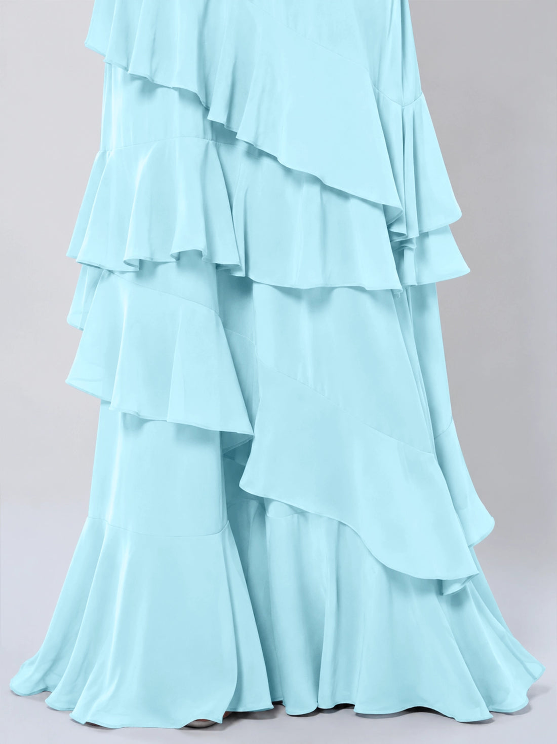 Chiffon Bridesmaid Dress with Tiered Ruffles
