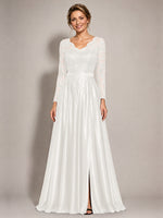 Satin Mother of the Bride Dress with Appliques