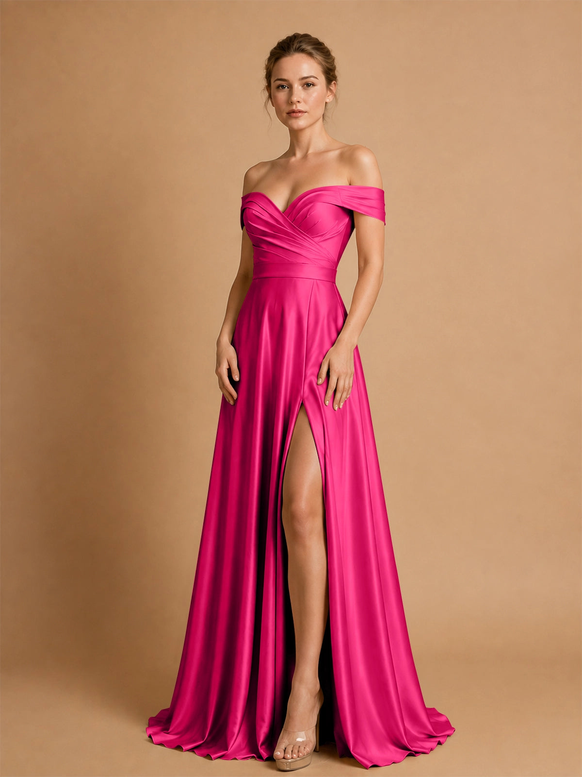 A-line Prom Dress with High Slit 