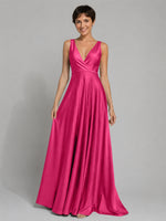 A-line Bridesmaid Dress with Cross-Over Bodice
