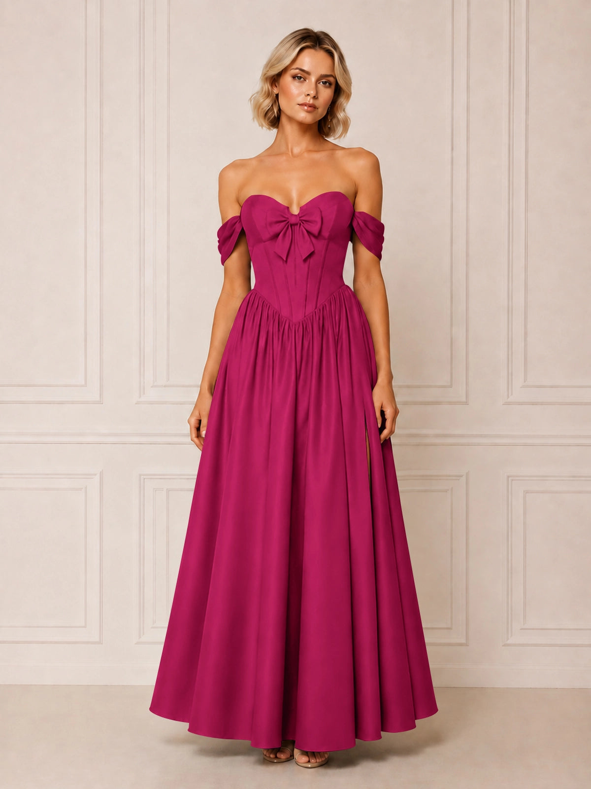 A-line Bridesmaid Dress with Bow Detail 
