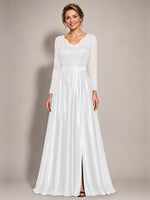 Satin Mother of the Bride Dress with Appliques