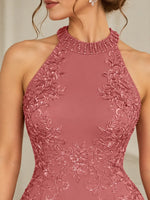 Halter Neckline Trumpet Dress-Plus Size