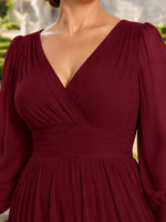 Chiffon Mother of the Bride Dress with Long Sleeves-Plus Size