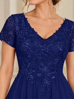 Short Sleeves Chiffon Dress-Plus Size