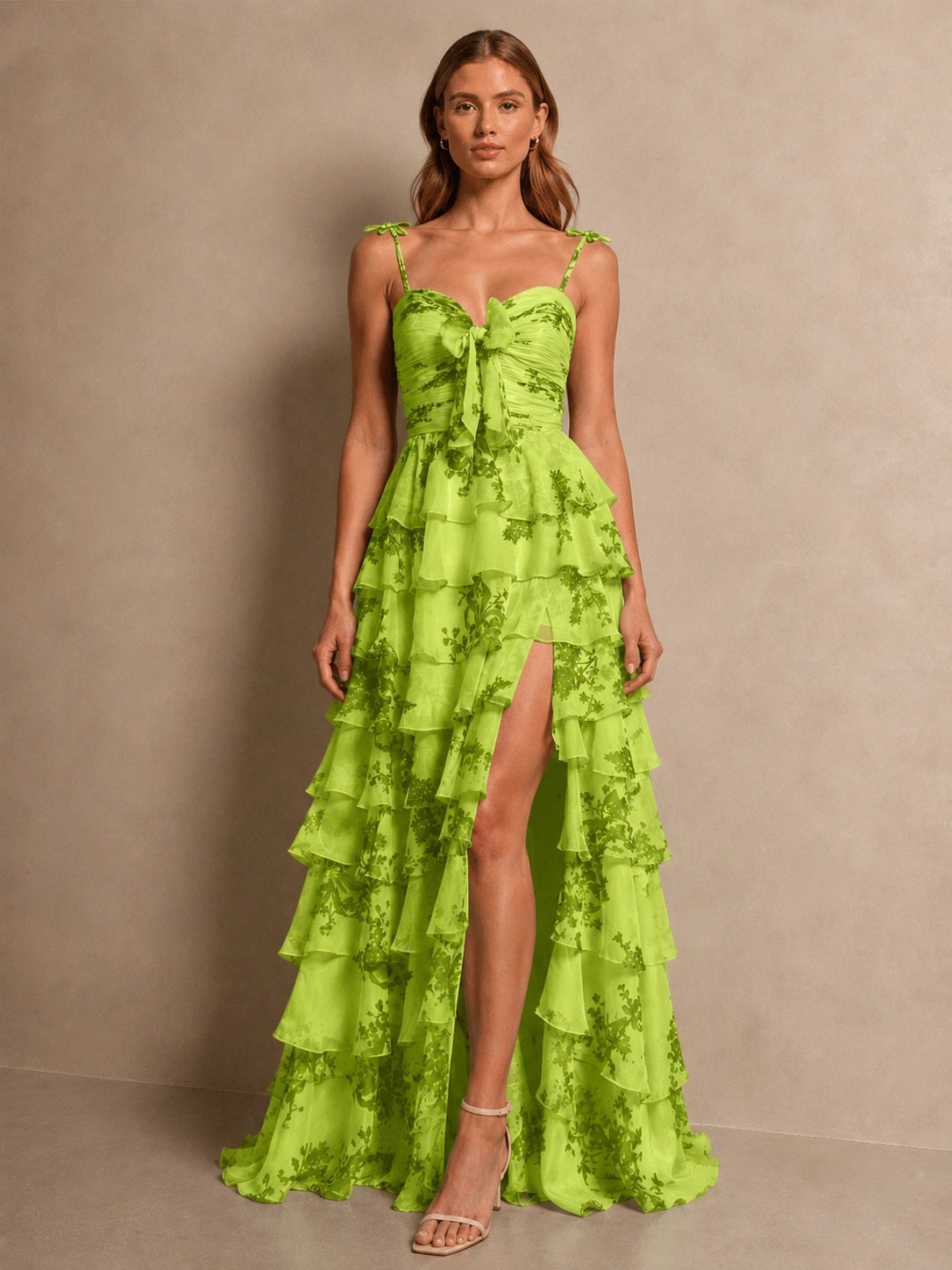 Floral Pattern High-low Dress 