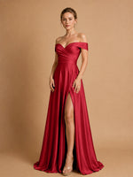 A-line Prom Dress with High Slit 