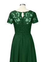 Illusion Applique Chiffon Dress 