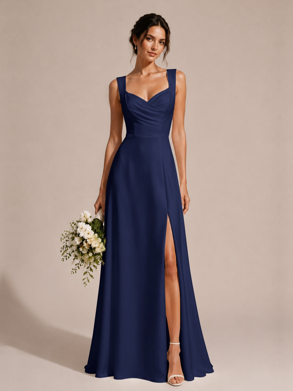 Sweetheart Neckline Bridesmaid Dress with Wide Straps