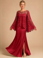 Two-piece Mother of the Bride Dress with Lace Top 