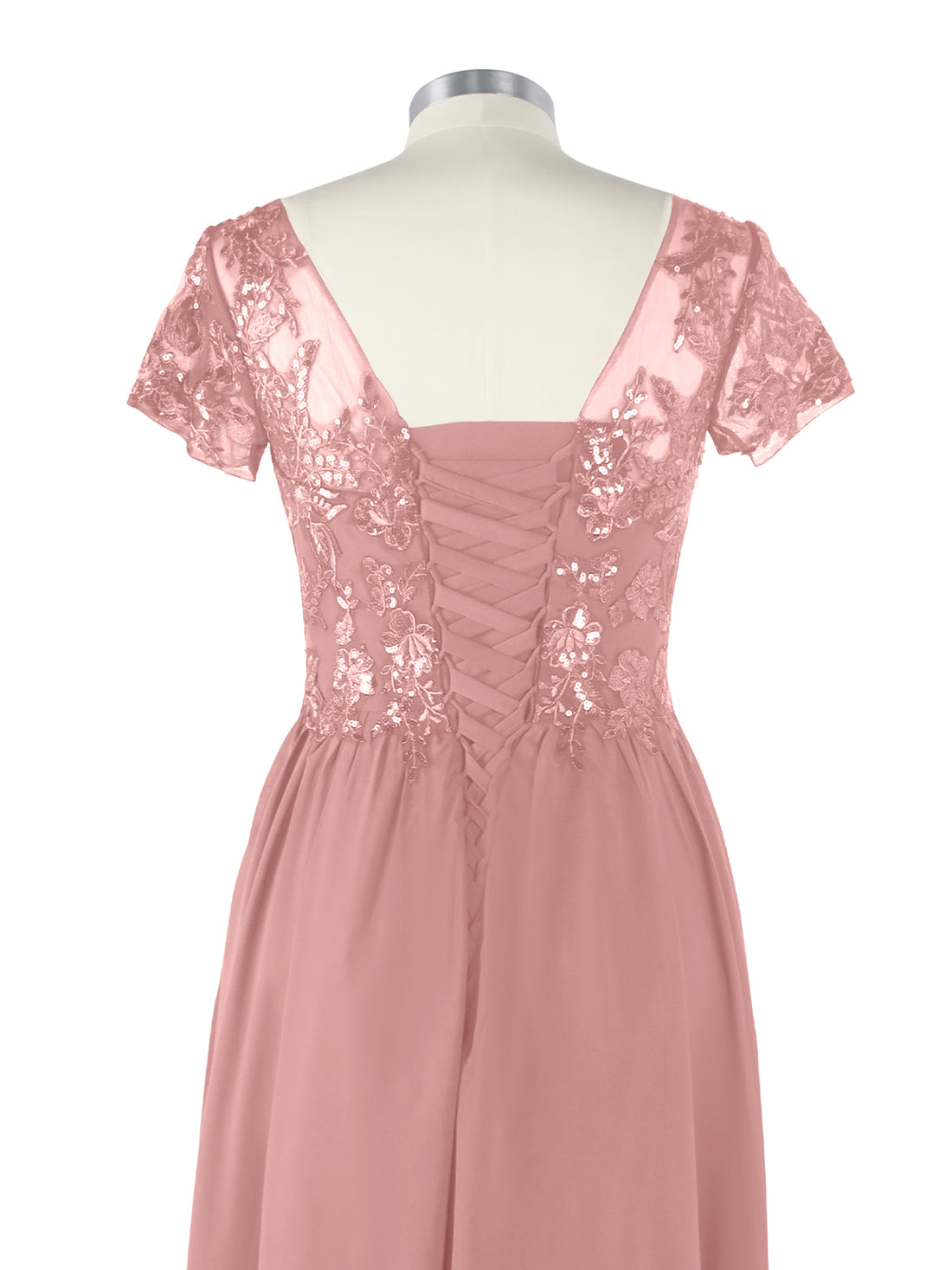 Short Sleeves Chiffon Dress 