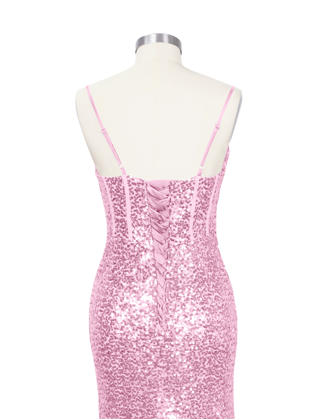Spaghetti Sheath Prom Dress 