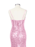 Spaghetti Sheath Prom Dress 