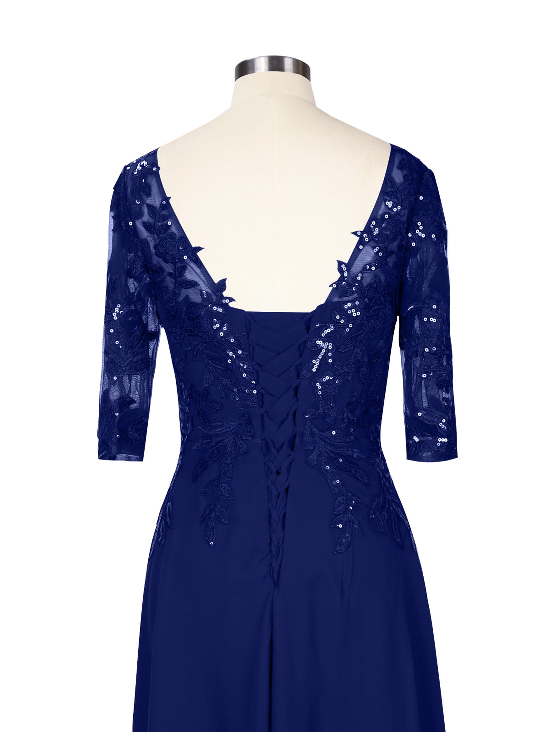 Applique V-Neck Chiffon Dress 