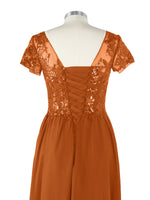 Short Sleeves Chiffon Dress 