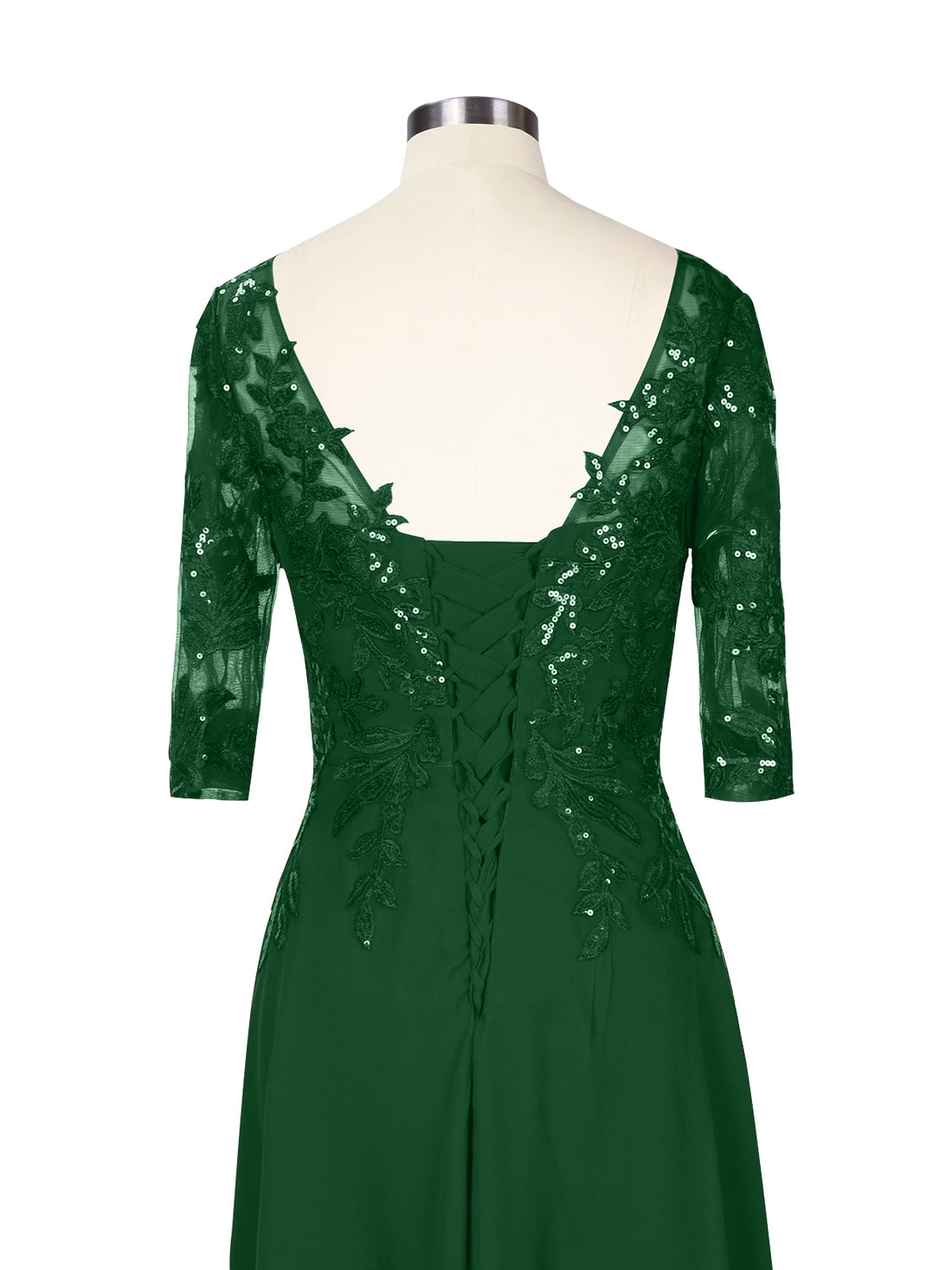 Applique V-Neck Chiffon Dress 